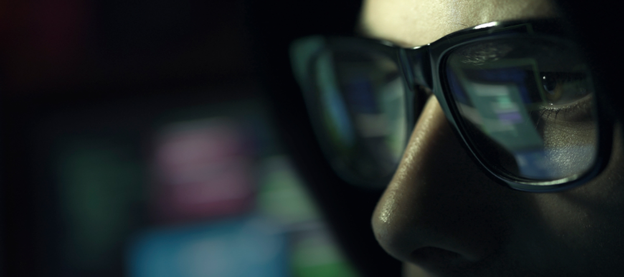 man wearing glasses closeup