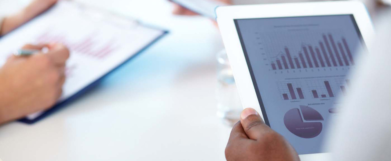 ipad with charts