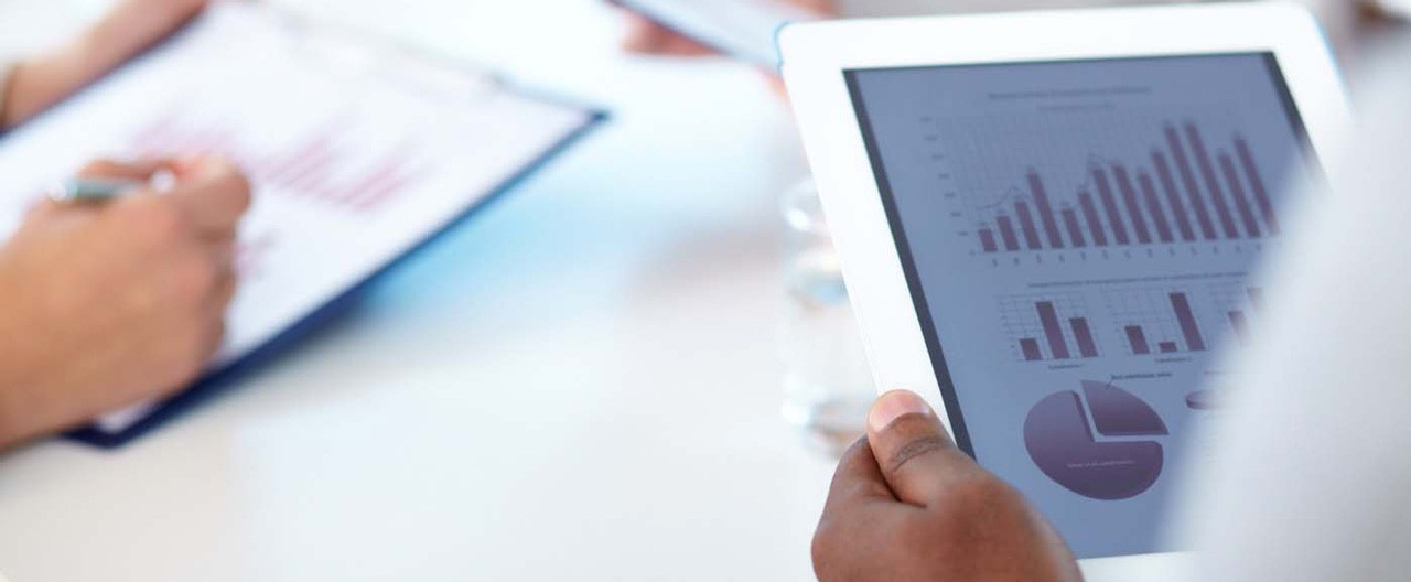 ipad with charts