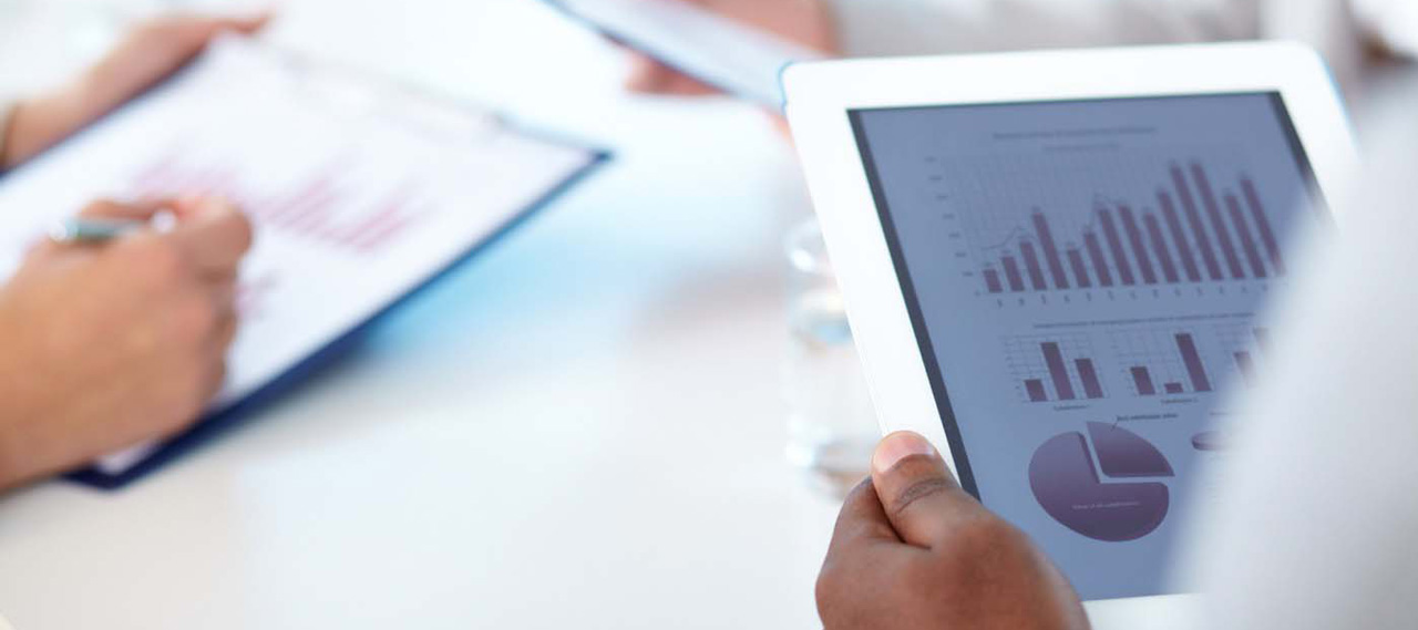 ipad with charts