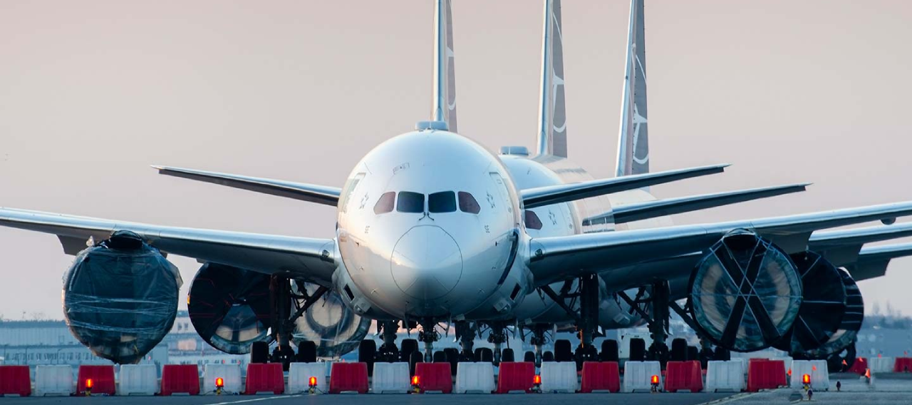 airplane on runway  