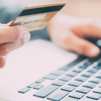 credit card and keyboard
