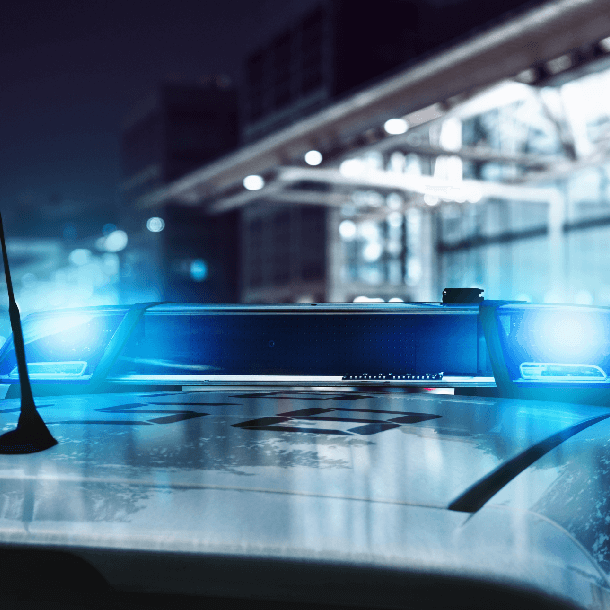 police car in city