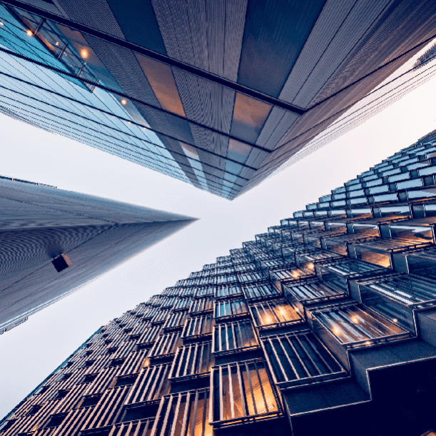 upward shot of tall buildings