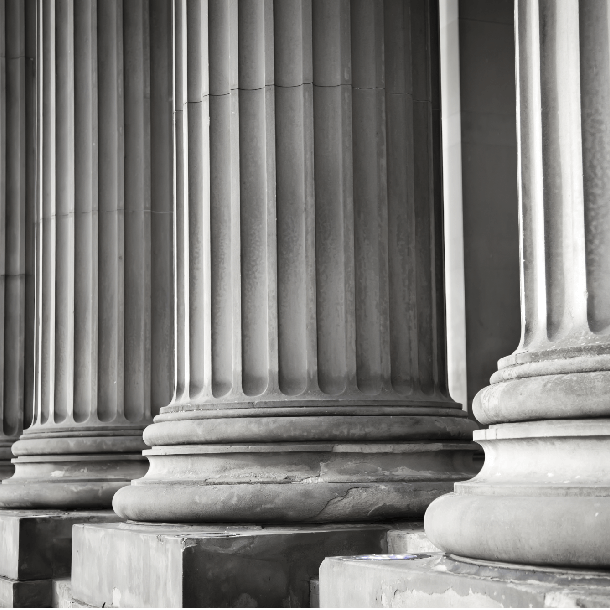 row of large columns