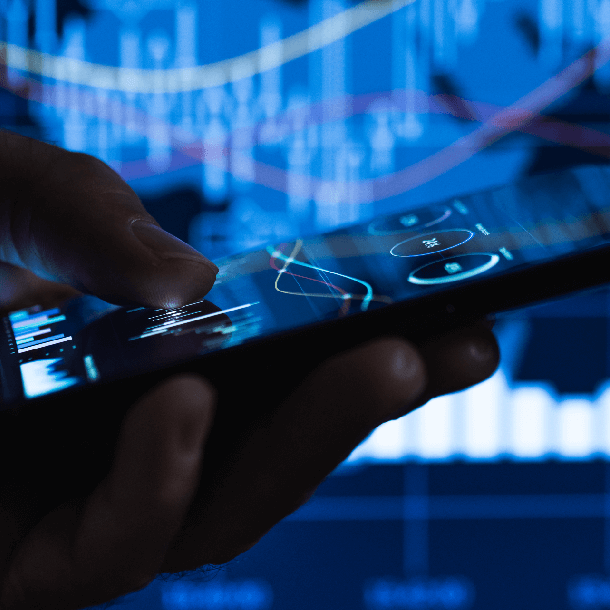 phone being used with graphs on