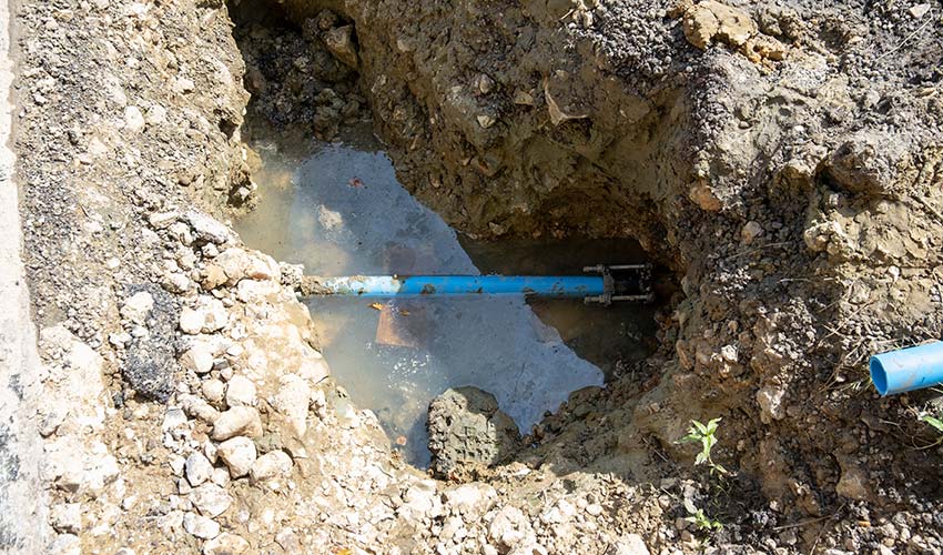 burst water pipe