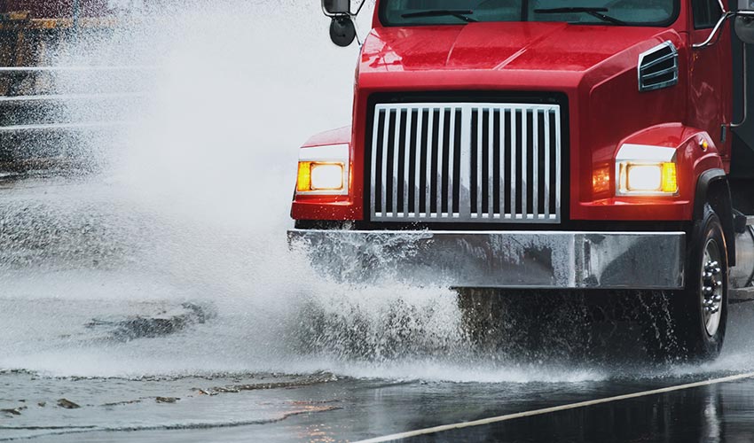 truck in flood