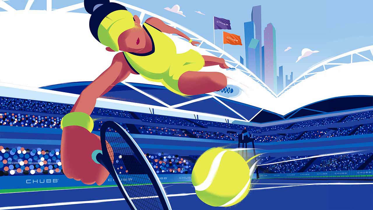 playing tennis