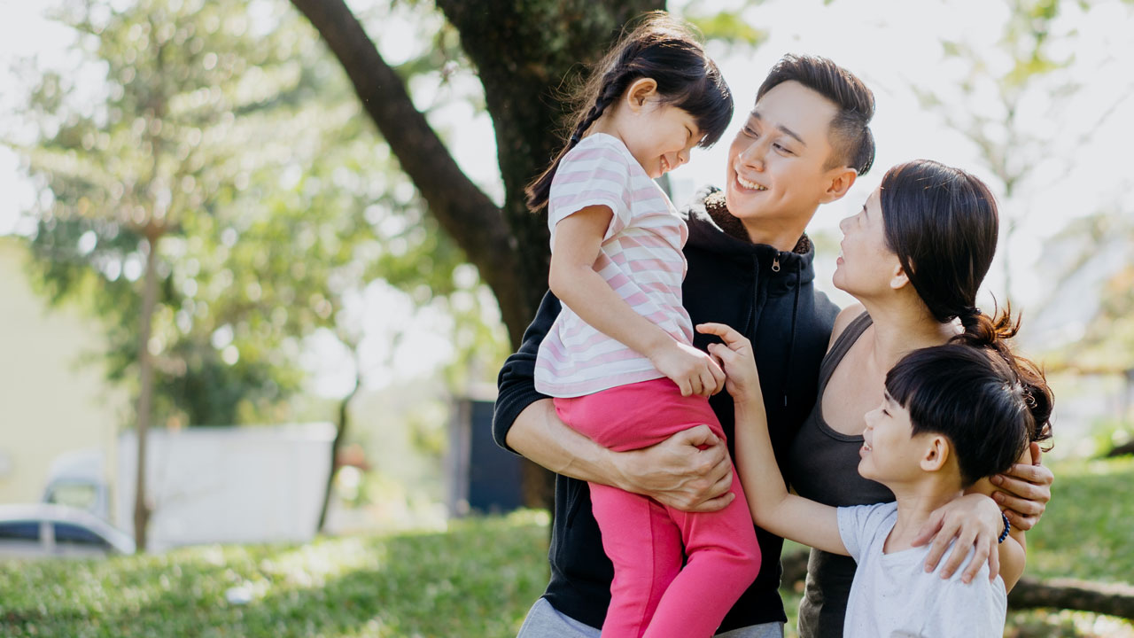 family enjoying themselves outdoors