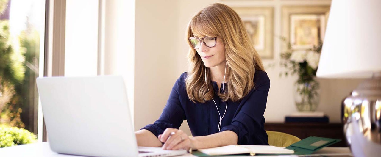 woman working remotely
