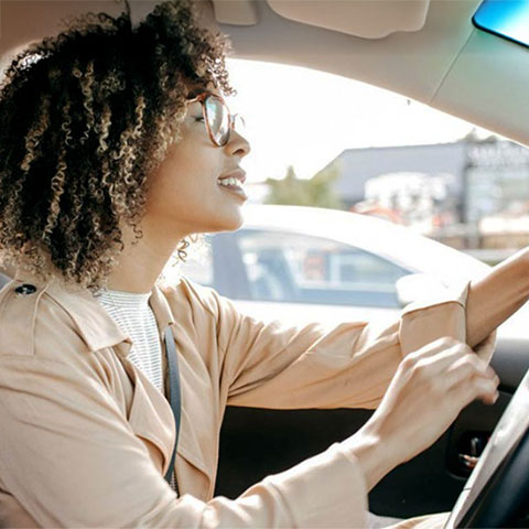 a driving woman