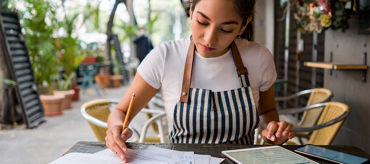 business owner at cafe