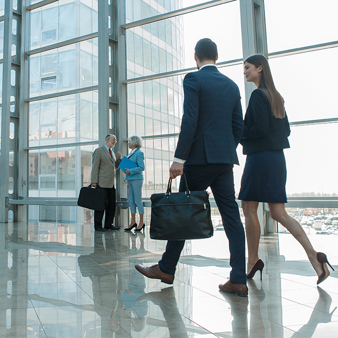 business professionals walking