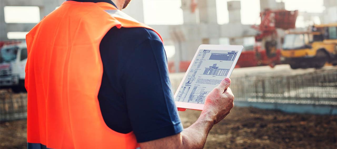 construction worker tablet