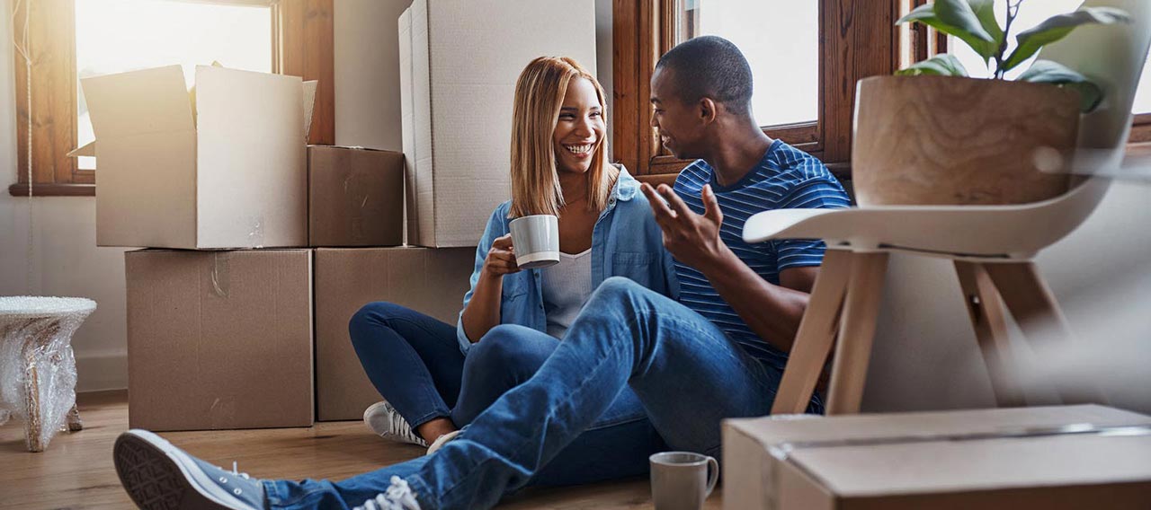 couple talking while moving