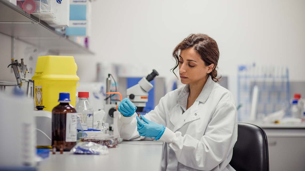 woman in lab