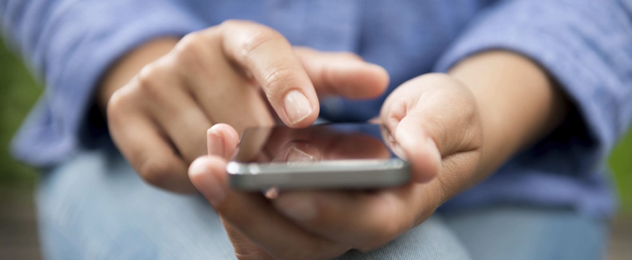 man using smartphone