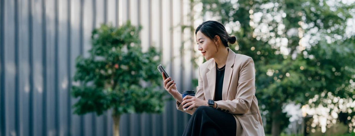 woman filing a claim from mobile device