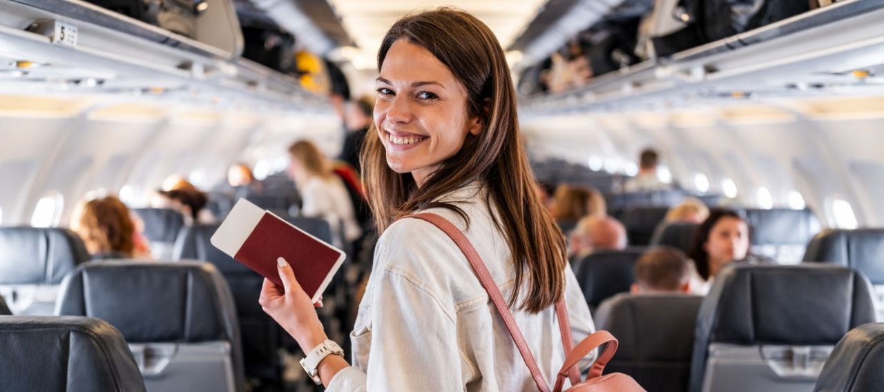 mujer viajando