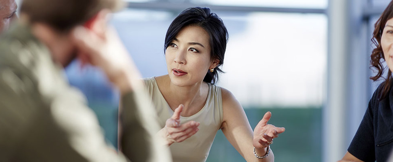 woman in a meeting