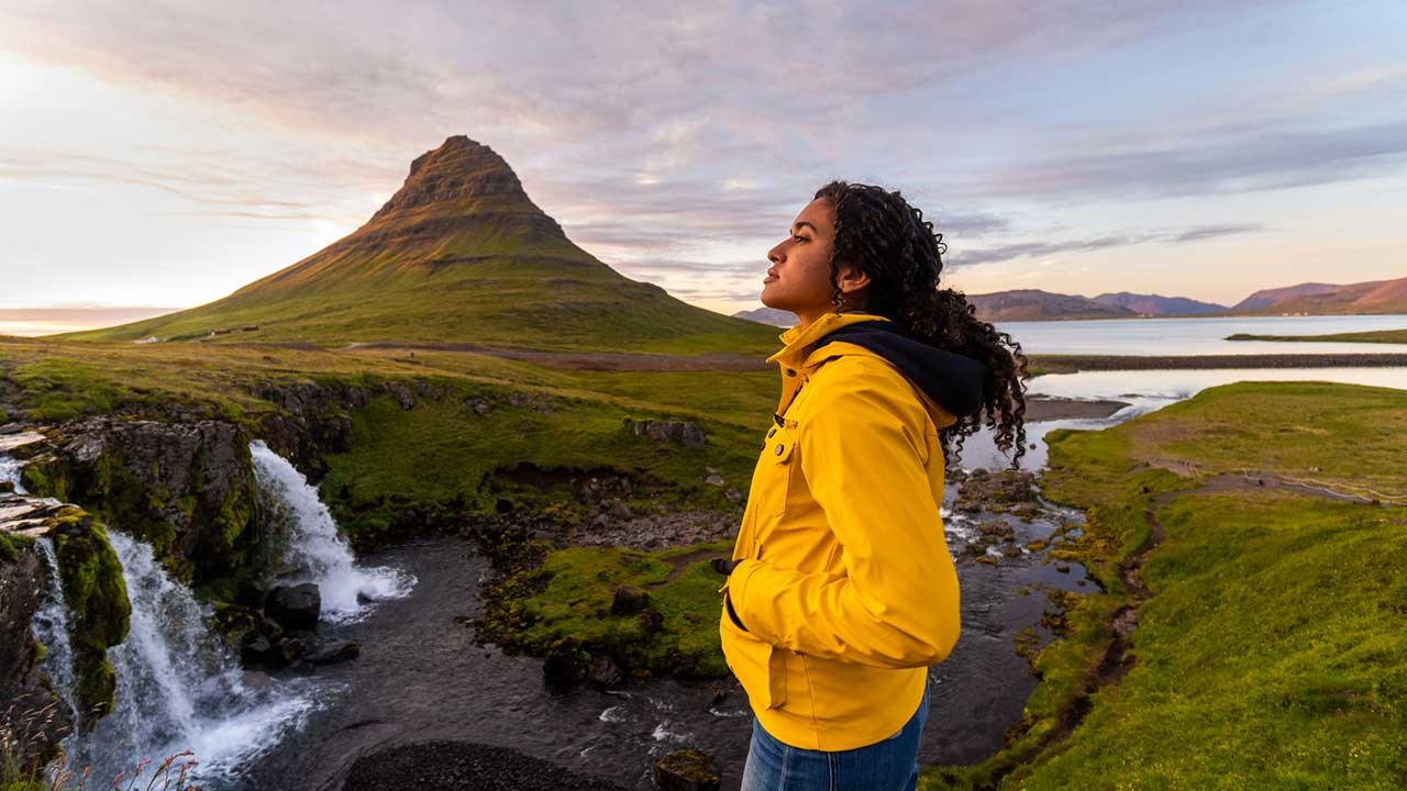 woman outdoors enjoying nature