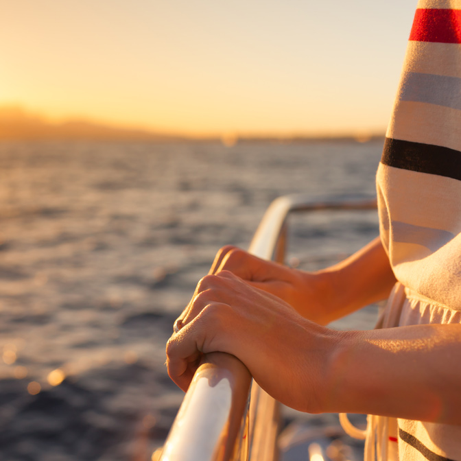 woman on a boat with an ocean view