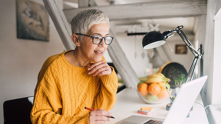 woman working from home
