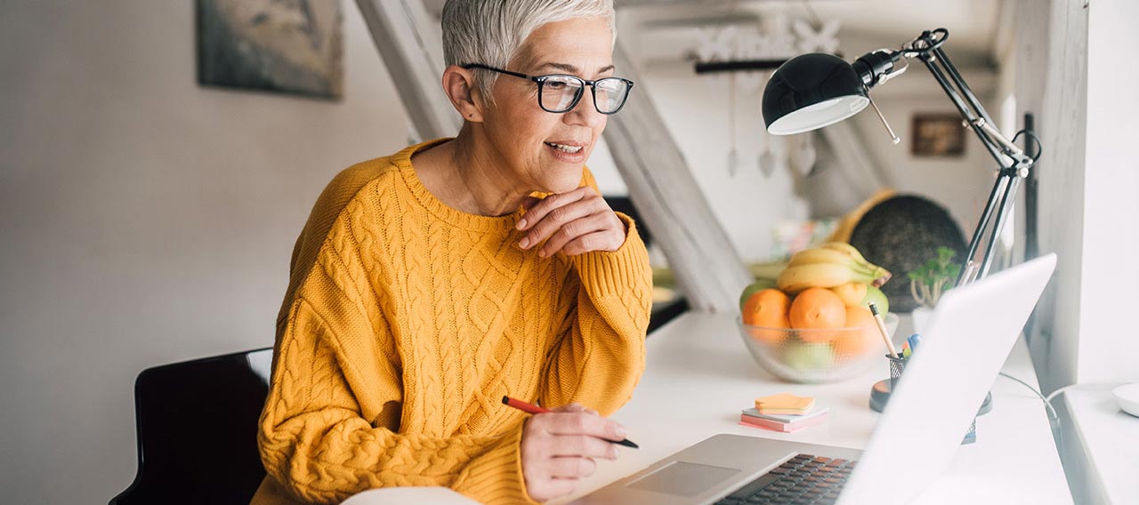 woman working in home office