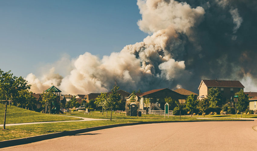 raging house fire