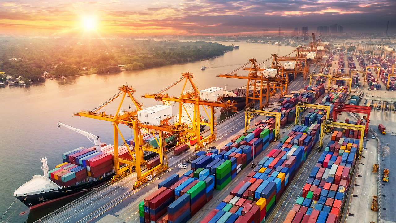 shipping containers in dock