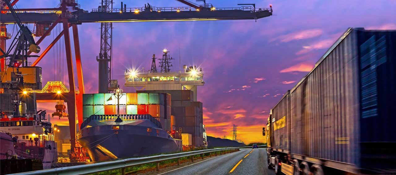 truck passing through a dock