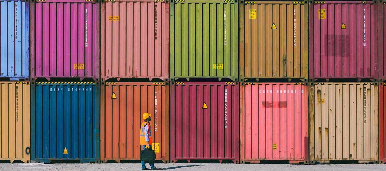 colorful ship containers
