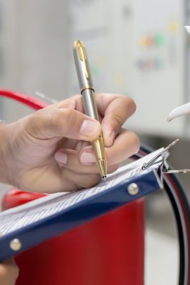 person completing inspection guide