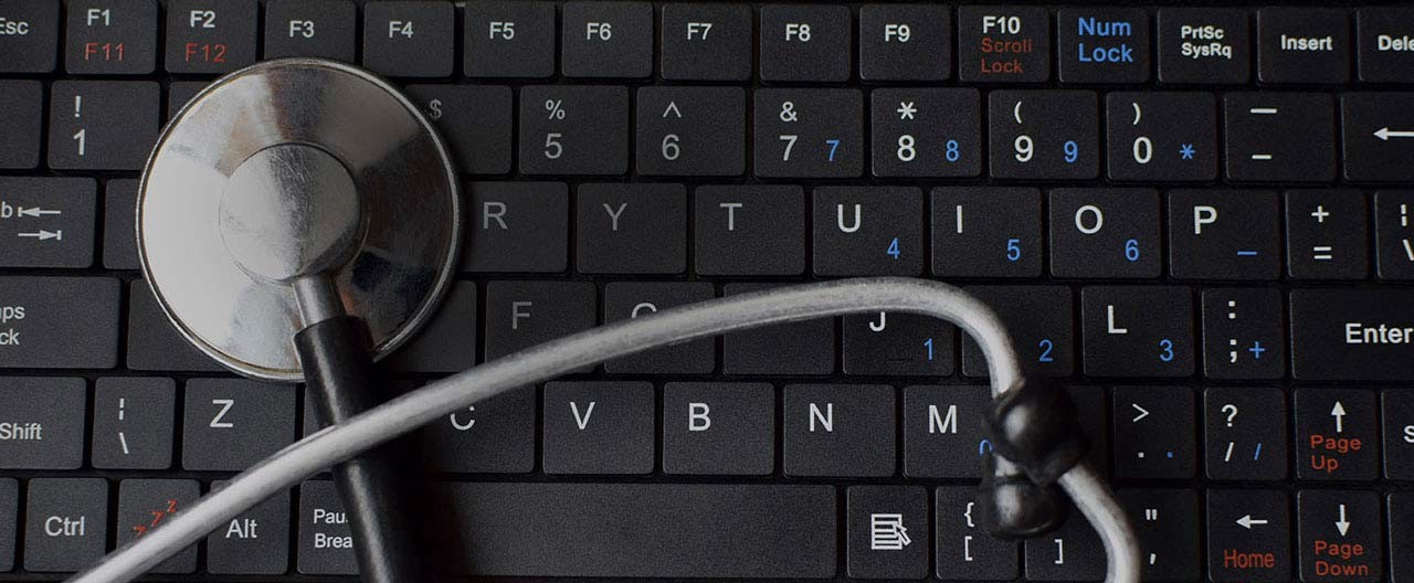 stethoscope on keyboard