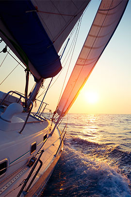 sailboat at sunset