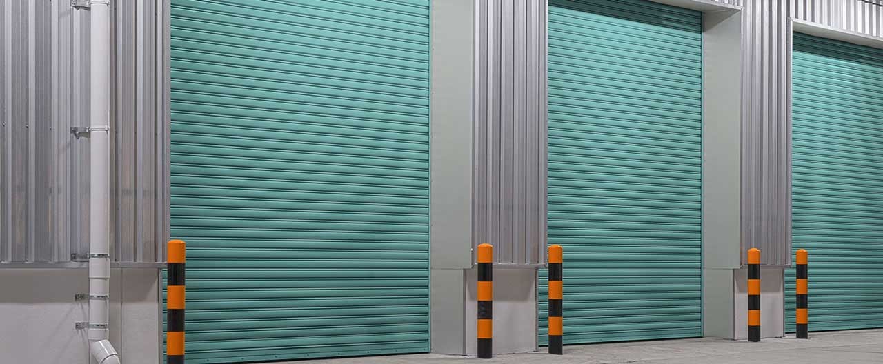 teal door