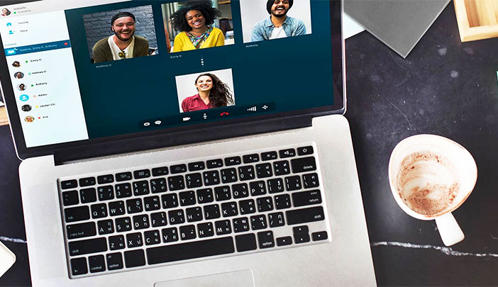 video call on a laptop