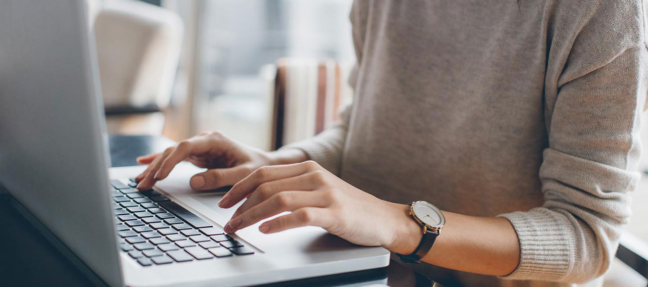 woman using laptop