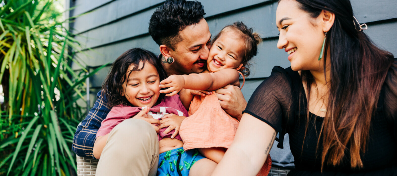 family smiling together