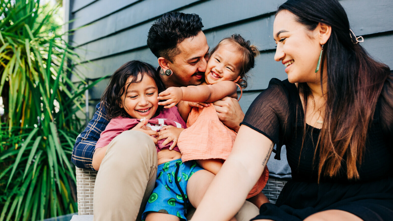 family smiling together