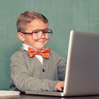 little boy on computer