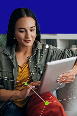 woman using tablet